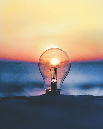 Sunset, Sun, Miscellanea, Miscellaneous, Focus, Light Bulb HD phone wallpaper