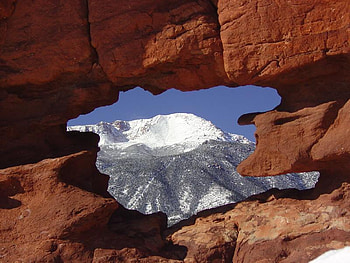 Through the Window, canyon, snow, rock, mountain HD wallpaper