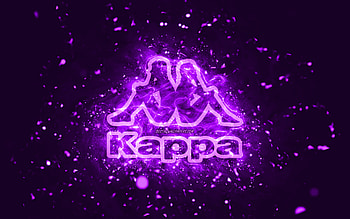 Kappa violet logo, , violet neon lights, creative, violet abstract background, Kappa logo, brands, Kappa HD wallpaper