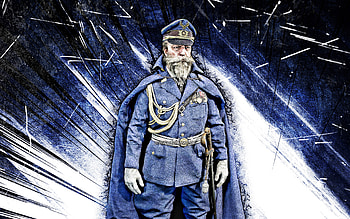 Siegfried Albrecht, grunge art, Battlefield V, fan art, Battlefield characters, Battlefield V Elites, soldiers, blue abstract rays, Battlefield 5, Siegfried Albrecht Battlefield HD wallpaper