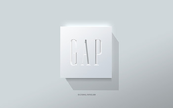 Gap logo, white background, Gap 3d logo, 3d art, Gap, 3d Gap emblem HD wallpaper