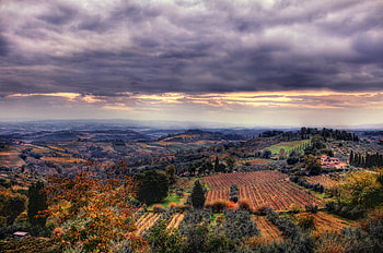 Landscape, Nature, Sunset, Fields, Sky, View From Above HD wallpaper