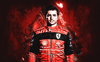 Carlos Sainz, Formula 1, Scuderia Ferrari, F1, portrait, Spanish racing driver, Sainz Ferrari, red stone background, grunge art, 2022, Ferrari HD wallpaper