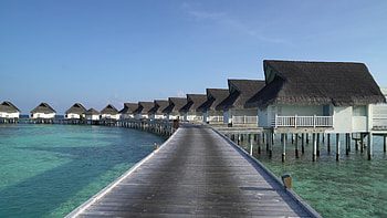 Maldives, Bungalows HD wallpaper