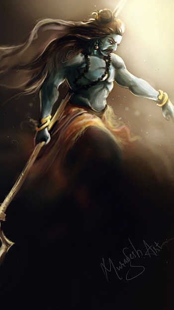 Mahakal Live, Angry, Lord Shiva, painting HD phone wallpaper