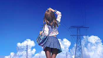 Anime School Boy Hair Waving, anime, anime-girl, school, boy, hair, artist, artwork, art, digital-art, ai, deviantart HD wallpaper