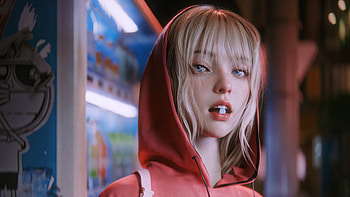 Cgi Girl Open Mouth Chewing Gum, cgi, artist, artwork, digital-art HD wallpaper