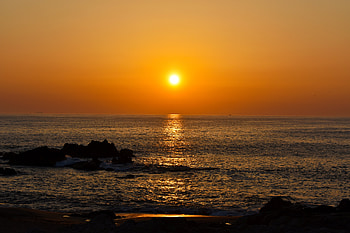 Nature, Water, Sunset, Horizon, Glare HD wallpaper