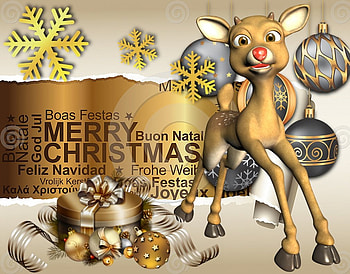 Golden Wish, winter, reindeer, christmas, gold, xmas HD wallpaper