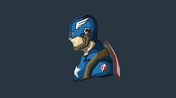Captain America Minimalism, captain-america, artwork, artstation, artist, superheroes, minimalism HD wallpaper