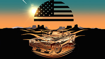 Muscle Car Of Texas, cars, dark, usa, artist, artwork, digital-art, deviantart HD wallpaper