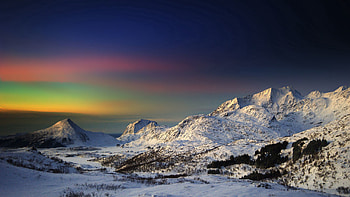 Nature, Sky, Mountains, Shining, Shades HD wallpaper