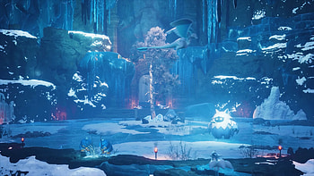 Palworld Mystical Ice Cave Scene, video game, Palworld HD wallpaper