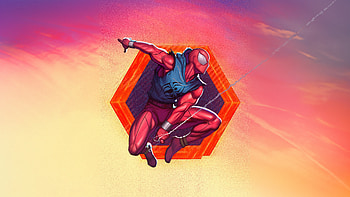 Scarlet Spiderman , spider-man-across-the-spider-verse, spiderman, superheroes, movies, artist, artwork, digital-art, behance HD wallpaper