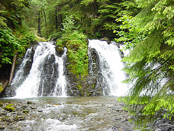 Waterfalls, trees, nature HD wallpaper