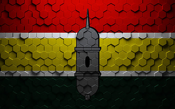 Flag of Macapa, honeycomb art, Macapa hexagons flag, Macapa 3d hexagons art, Macapa flag HD wallpaper