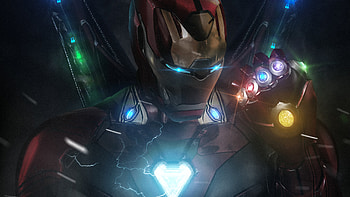 Iron Man with Infinity Gauntlet HD wallpaper