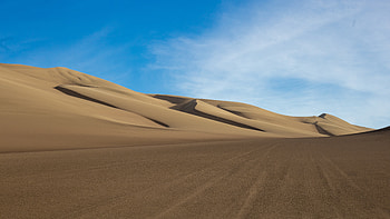 Desert Sand Dunes Blue Sky Background Nature HD wallpaper