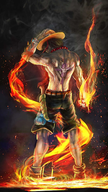 Fire Fist Ace Artwork Mobile , Android, One Piece Ace HD phone wallpaper