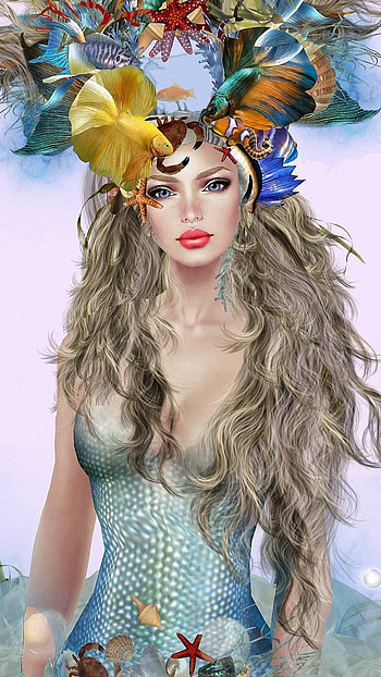 colorful, fantasy, mermaid HD phone wallpaper