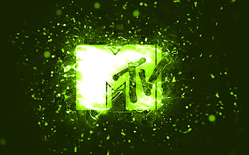 MTV lime logo, , lime neon lights, creative, lime abstract background, Music Television, MTV logo, brands, MTV HD wallpaper