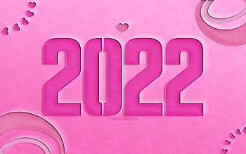 2022 pink cut digits, , Happy New Year 2022, pink paper backgrounds, 2022 concepts, 2022 new year, 2022 on paper background, 2022 year digits HD wallpaper