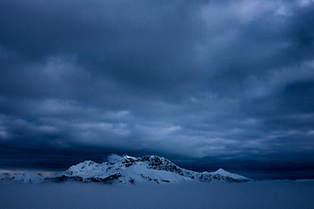 Nature, Mountains, Snow, Fog HD wallpaper