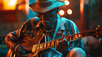 Blues Guitarist in Ambient Light - Music, music, blues, guitar, live performance HD wallpaper