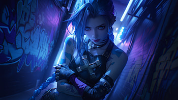 Arcane TV: Jinx in Blue — Quad, TV Show, Arcane, Jinx (League Of Legends), Blue, Anime Girl HD wallpaper