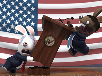 Rabbid Debate, games, rayman, rabbid HD wallpaper