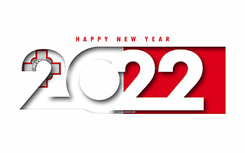 Happy New Year 2022 Malta, white background, Malta 2022, Malta 2022 New Year, 2022 concepts, Malta, Flag of Malta HD wallpaper