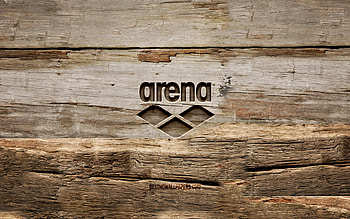 Arena wooden logo, , wooden backgrounds, brands, Arena logo, creative, wood carving, Arena HD wallpaper