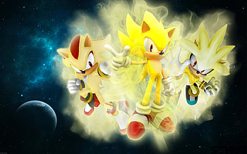 Sonic, Super Sonic, Super Shadow, Sonic The Hedgehog (2006), Video Game, Super Silver HD wallpaper