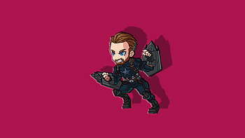 Captain America Chibbi Minimal , captain-america, superheroes, minimalism, minimalist, artist, artwork, digital-art, artstation HD wallpaper