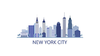New York skyline on white background, Aerial cityscape, Stock video, Urban landscapes HD wallpaper