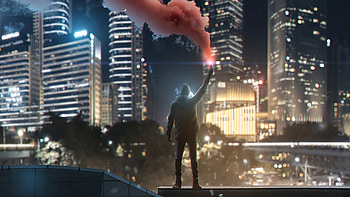 Boy With Smoke Bomb In Hand , boy, smoke, graphy HD wallpaper