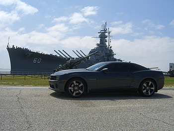 Ship and Camaro, gray, chevy, gm, 2010 HD wallpaper