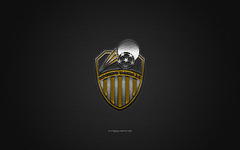 Deportivo Tachira FC, Venezuelan football club, gold yellow logo, black carbon fiber background, Venezuelan Primera Division, football, San Cristobal, Venezuela, Deportivo Tachira FC logo HD wallpaper