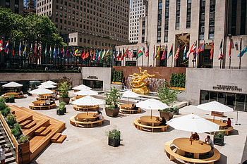Rockefeller ice rink, Outdoor restaurant, Real estate HD wallpaper