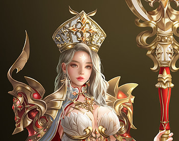 Priestess, face, girl, fantasy, jin yoo pon HD wallpaper