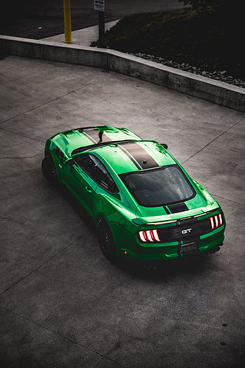 Green car, Ford GT, car's top view HD phone wallpaper