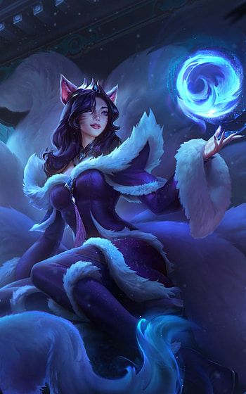 Midnight Ahri, video game, League Of Legends, Ahri (League Of Legends) HD phone wallpaper