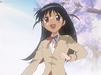 All Right School Start Today ... Can't Wait, tenma tsukamoto, uniform, school uniform, long hair, nice, tsukamoto, happy, female, tsukamoto tenma, sweet, smiling, smile, tenma, girl, black hair, school rimble, anime girl, anime, pretty, lovely HD wallpaper