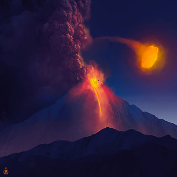Stones, Art, Mountain, Volcano, Lava HD wallpaper