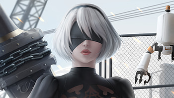 2b Nier Automata Anime, nier-automata, anime-girl, anime, artist, artwork, digital-art, deviantart HD wallpaper
