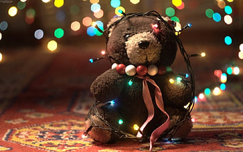 Teddy with lights, , graphy, teddy, lights HD wallpaper