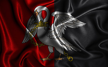 Buckinghamshire flag, , silk wavy flags, english counties, Flag of Buckinghamshire, fabric flags, 3D art, Buckinghamshire, Europe, Counties of England, Buckinghamshire 3D flag, England HD wallpaper