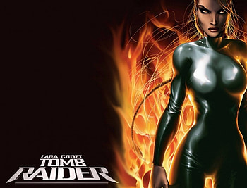 Lara Croft, games, flames, tomb raider, video games, fire, female, marvel HD wallpaper