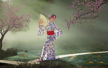 Linda oriental, menina, anime, bonita, oriental, desenho HD wallpaper