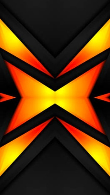 black orange yellow 3d, digital, amoled, material, modern, neon, shapes, design, geometric, pattern, abstract HD phone wallpaper